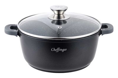 Braadpan - Cheffinger - glazen deksel - 20-24-28-32-36-40 cm