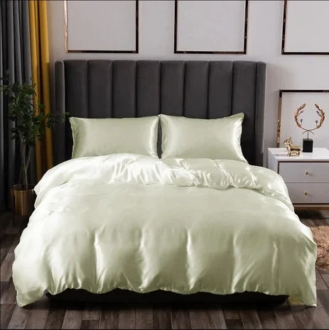 Dekbedovertrek Beauty Silk glanzend satijn Crème 1-persoons