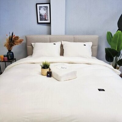 Dekbedovertrek Beau Maison velvet fluweel parelwit