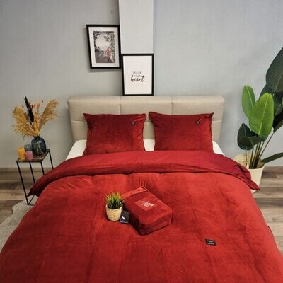 Dekbedovertrek Beau Maison velvet fluweel bordeaux rood
