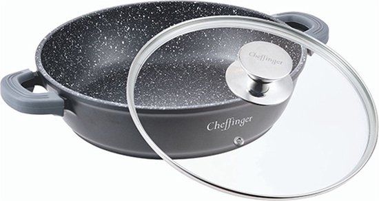 Braadpan - Cheffinger - laag - 24 - 28 - 32 - 36 - 40 cm