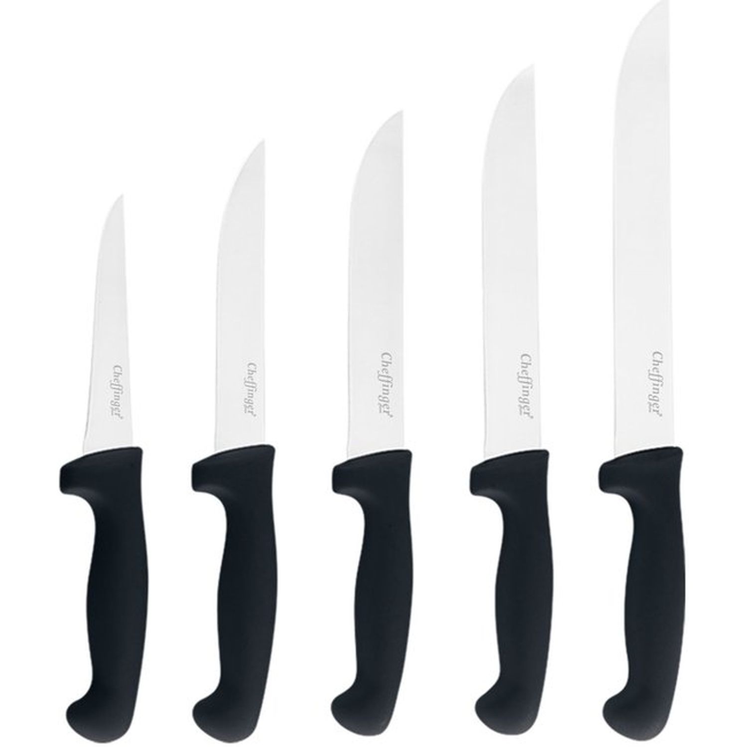 Messenset – Cheffinger - 5-Delig | BBQ &amp; Grill Vleesmessen | Roestvrij &amp; Scherp