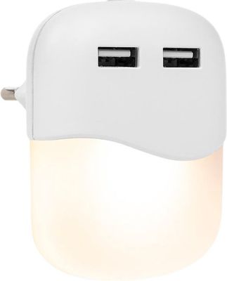 Nachtlamp Smartwares ISL-60026 - Wit - 2 USB poorten - Telefoon opladen