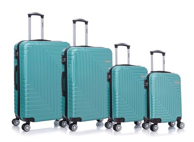 Kofferset Tralex Luminara - 4-delig - 27 + 39 + 73 + 97 liter – ABS– TSA slot - Lichtgroen