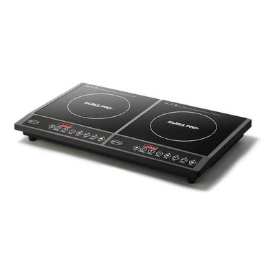 Kookplaat inductie Swiss Pro+ Dubbel - 4000W – 2 Pits – Vrijstaand – Digitaal Display