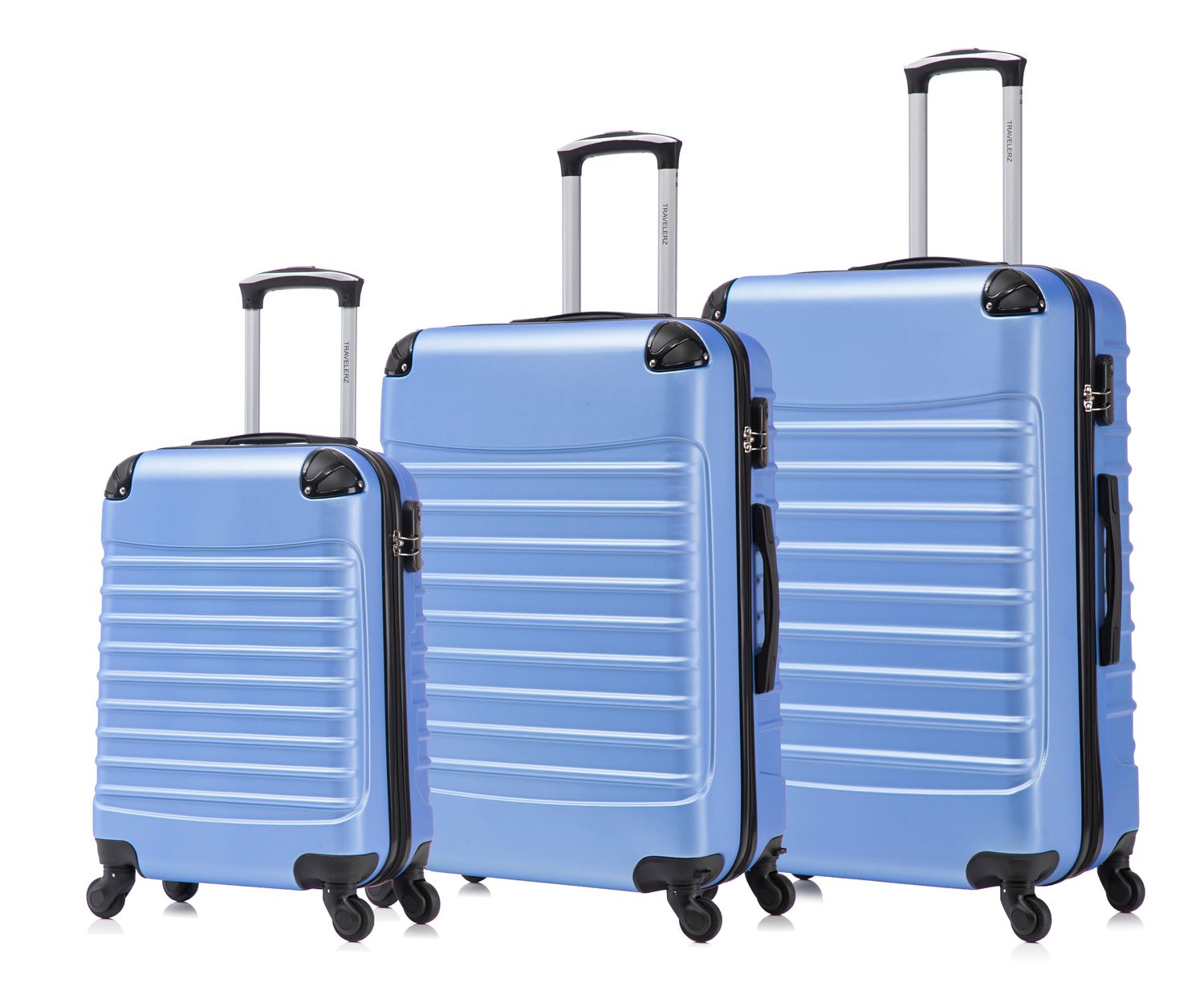 Kofferset Travelerz Rome – 3-delig 39L + 69L + 95 Liter - Lilac