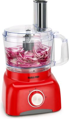 Foodprocessor Swiss Pro+ SP800 Retro  1,2 Liter – 13-delig met Accessoires – Rood