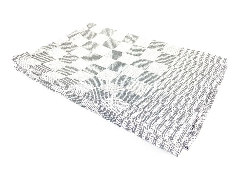 Geblokte Theedoeken Grijs  - 100% gerecycled Katoen- 60x65 cm - Extra Absorberend &amp; Duurzaam