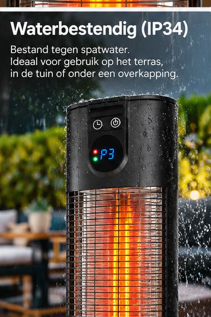 CLIMORA Terrasverwarmer 2000W – Nieuw – Afstandsbediening – IP34