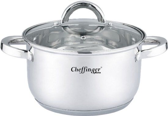 Cheffinger Kookpan met Deksel - RVS - Inductie - verkrijgbaar in 18-20-24 en 28 cm