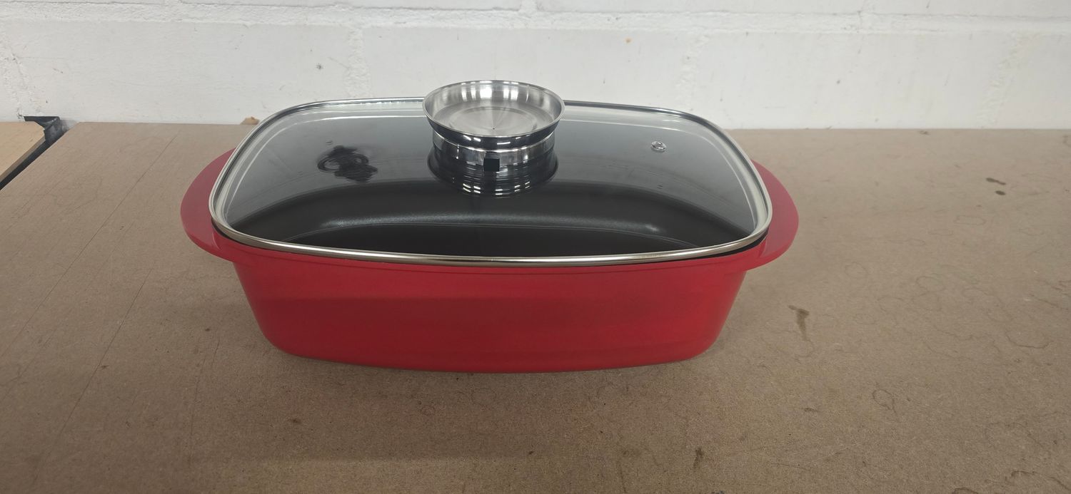 Koopje !  braadpan - met deksel - 5 l - aluminium - voor elektrisch - gas - keramisch