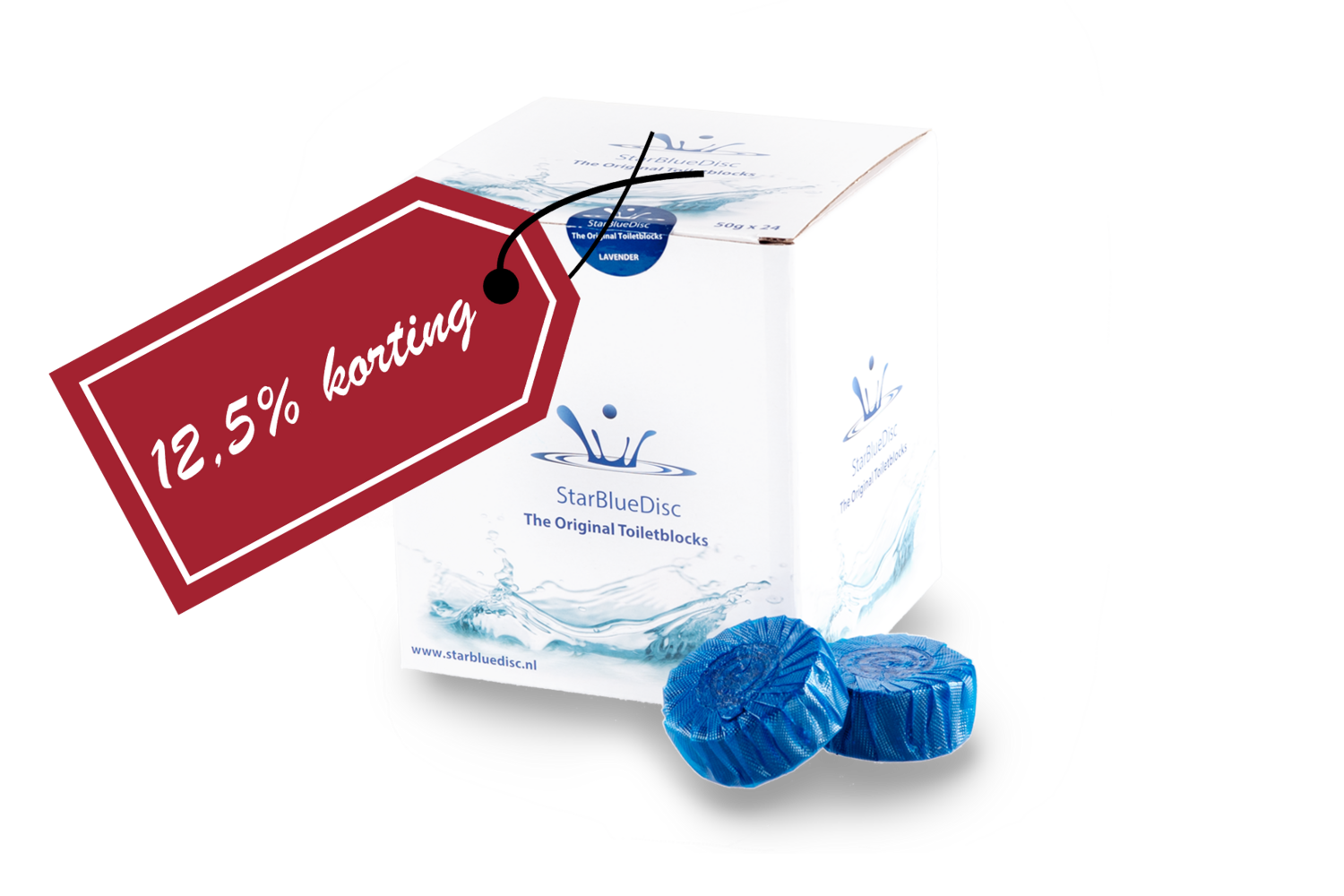 6x Verpakking Toiletblokjes 24 Blauw.  !! Nu 12,5% korting !!