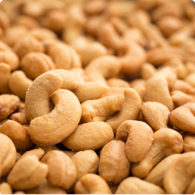 Salty roasted cashews.