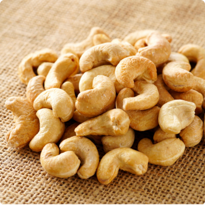 Salty roasted cashews.