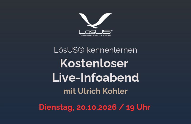 Kostenloser LösUS® Live-Infoabend | Dienstag, 20.10.2026, 19 Uhr Kostenloser LösUS® Live-Infoabend | Dienstag, 20.10.2026, 19 Uhr