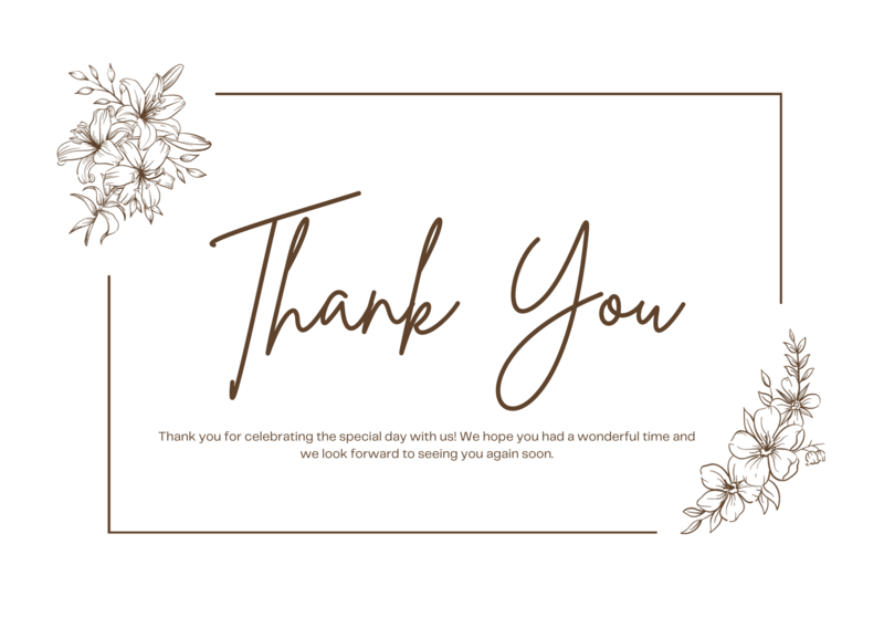 Thank You Card- Post Card Style 4&quot; x 6&quot;