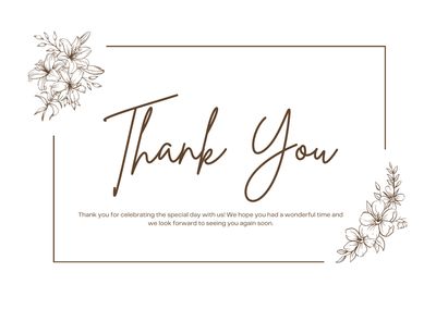Thank You Card- Post Card Style 4" x 5"