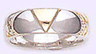 RING-SMOOTH STERLING SILVER WITH 14K YELLOW TRIANGLE SIZE 04