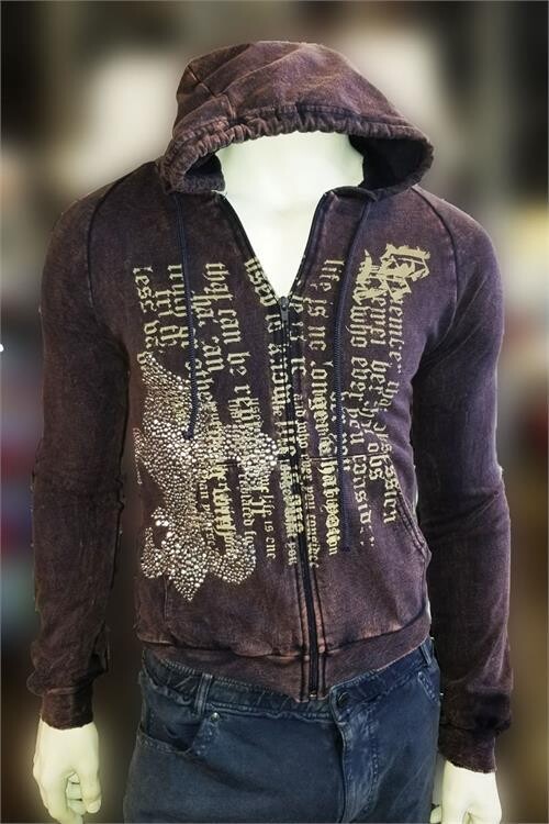 HOODIE-TOXIC W, STUDED FLEUR DE LIS