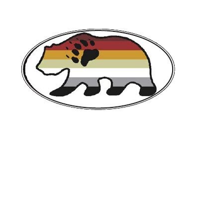 BEAR FLAG BEAR OVAL STICKER
