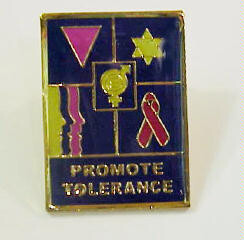 PFLAG PROMOTE TOLERANCE/BLUE LAPEL PIN