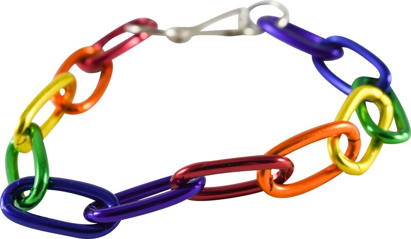 ALUMINUM RAINBOW LINKS BRACELET 8″