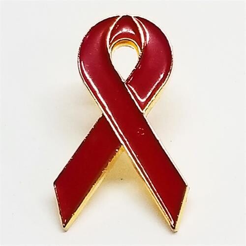 RED RIBBON SMALL LAPEL PIN
