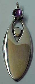 WOMB MOON PENDANT WITH AMETHYST
