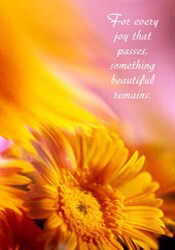 CARD-SUNFLOWER, FOR EVERY JOY THAT PASS
