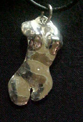 NECKLACE - STERLING SILVER FEMALE TORSO PENDANT