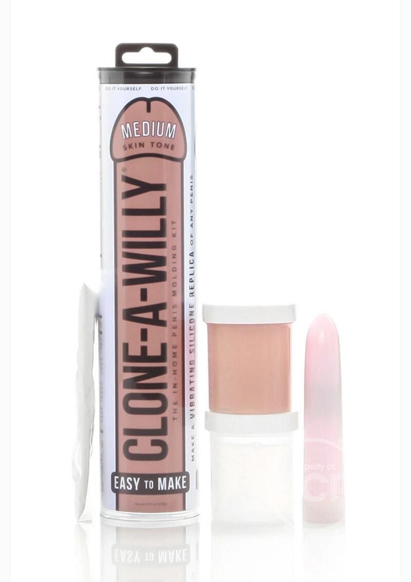 CLONE A WILLY SILICONE MOLDING KIT WITH VIBRATOR MEDIUM SKIN TONE