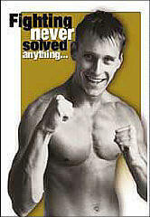 CARD-MALE W/ FIST UP, FIGHTING NEVER SOLVED ANYTHING...