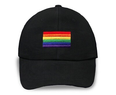 RAINBOW FLAG EMBROIDERED CAP BLACK