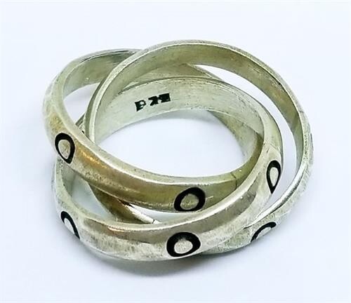 INTERLOCKING 3-BAND RING, Size: 4