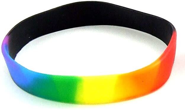 SILICONE RAINBOW & BLACK BRACELET