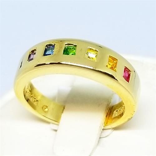 RING-PRIDE, SQUARES, GOLD SIZE 06