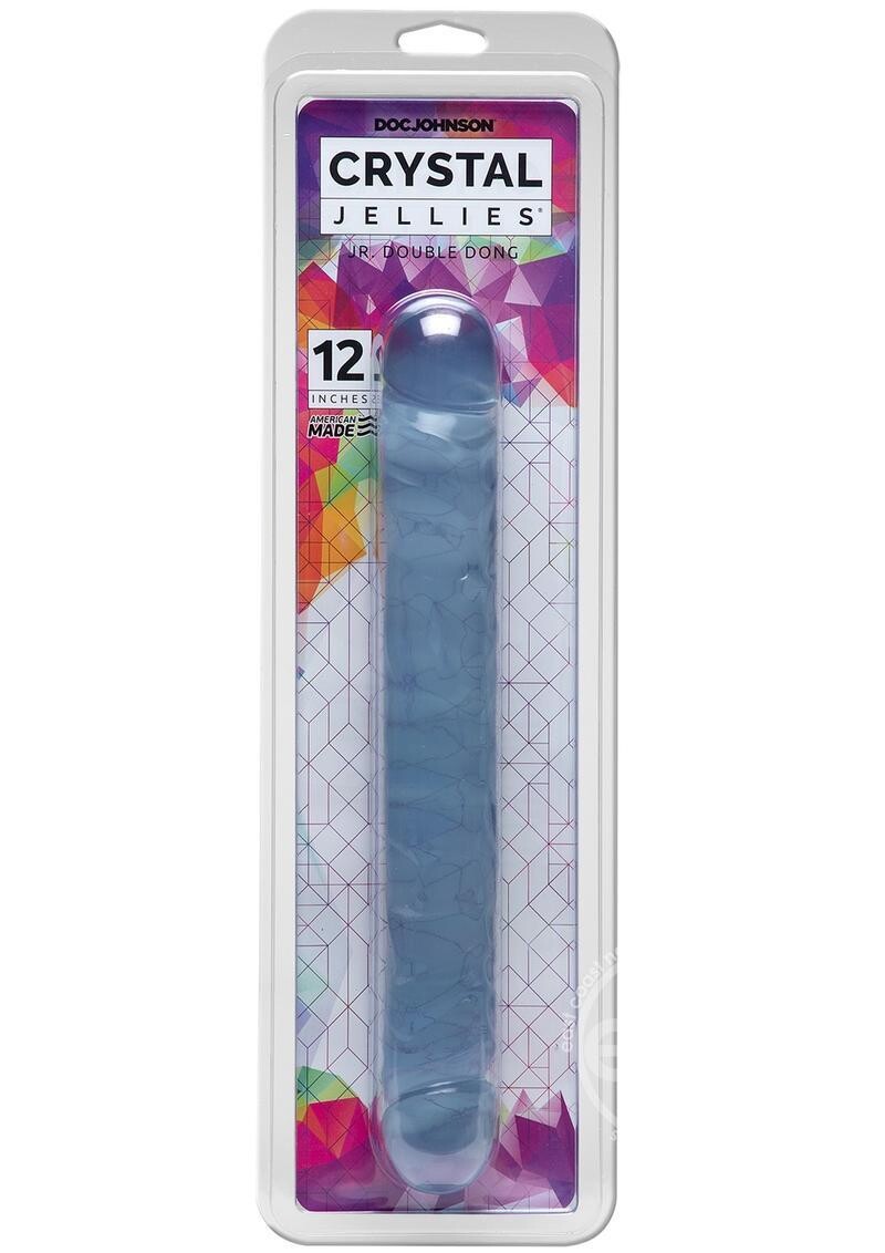 CRYSTAL JELLIES DOUBLE DONG 12", Color: CLEAR