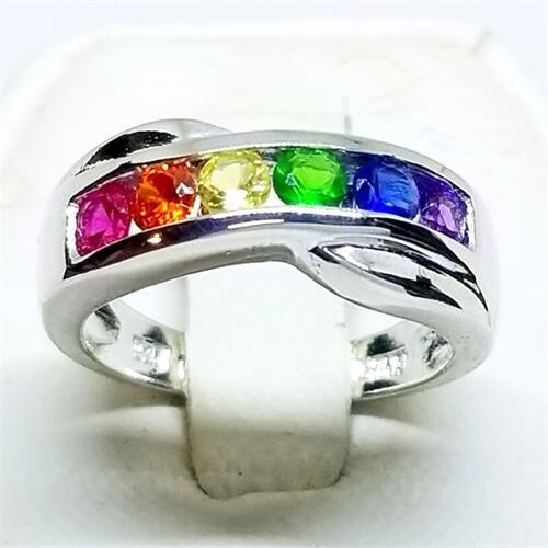 RING-PRIDE, ROUND ST, SILVER SIZE 05