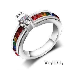 RAINBOW ENGAGEMENT BAND, Size: 5