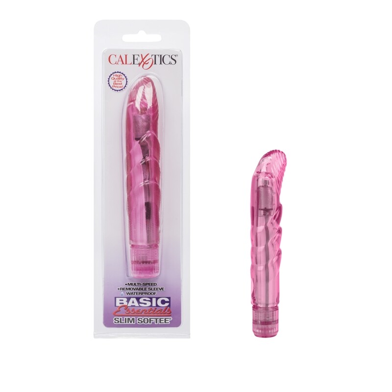 BASIC ESSENTIALS SLIM SOFTEE PINK VIBRATOR