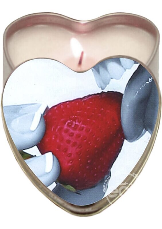 EDIBLE MASSAGE CANDLE HEART STRAWBERRY