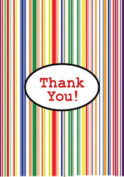 CARD-MULTI-COLORED STRIPES, THANK YOU!