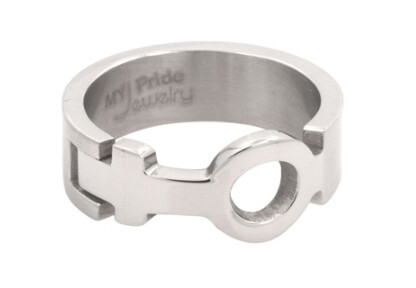 STAINLESS CUT OUT FEMALE SYMBOL RING, Size: 5
