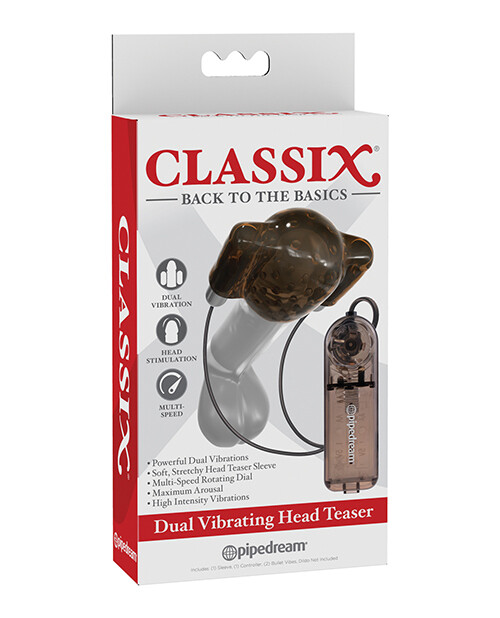 CLASSIX DUAL VIBRATING HEAD TEASER, Color: BLACK