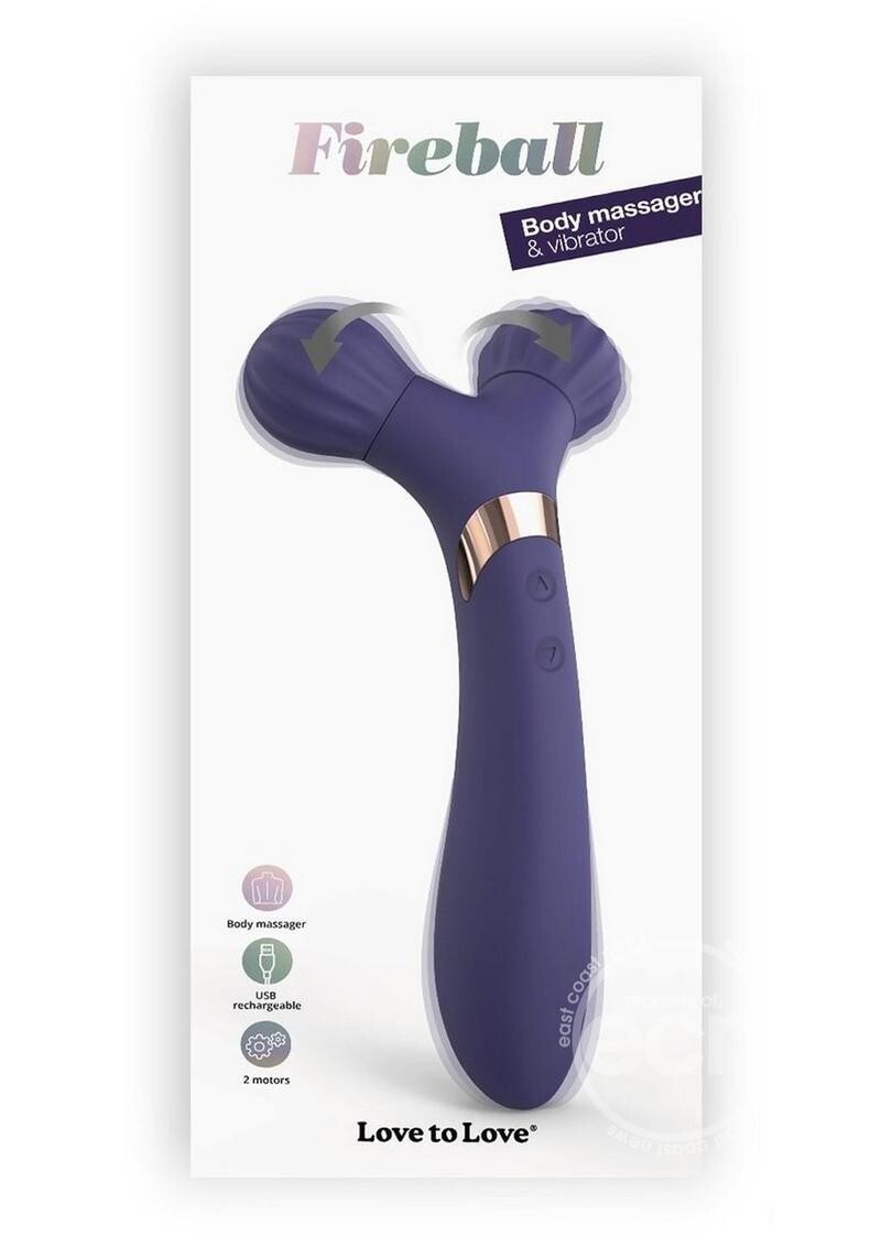 FIREBALL RECHARGEABLE SILICONE BODY MASSAGER & VIBE, Color: MIDNIGHT INDIGO