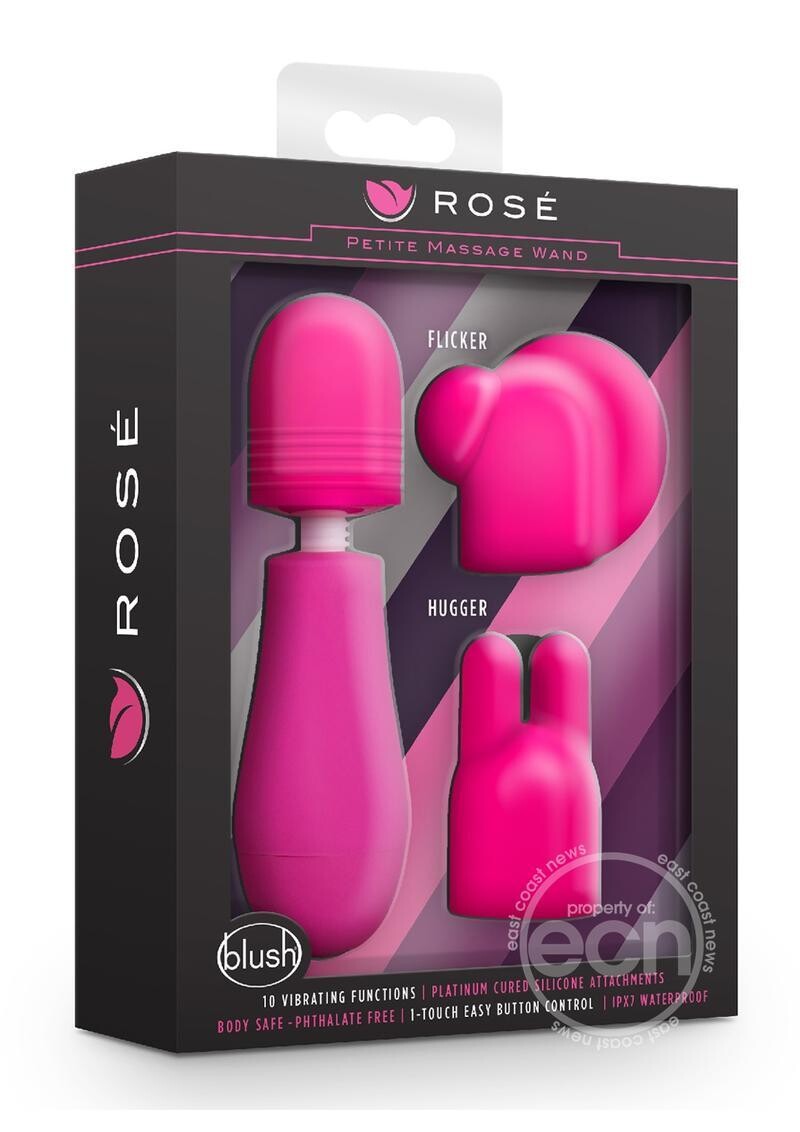 ROSE PETITE MASSAGE WAND KIT, Color: PINK