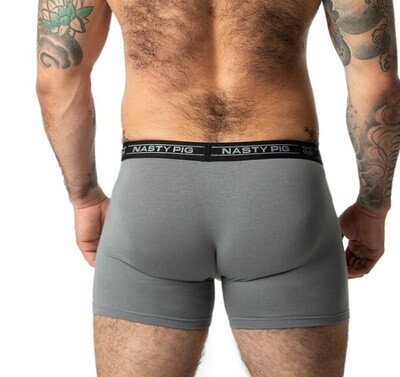NASTY PIG LAUNCH BOXER BRIEF GREY, Size: SMALL