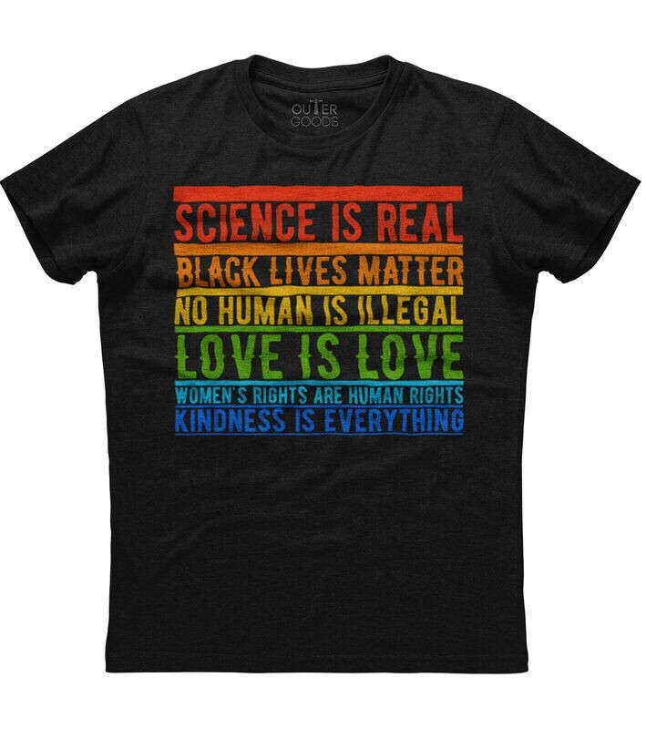 SCIENCE IS REAL LOVE IS LOVE T-SHIRT BACK, Size: SMALL