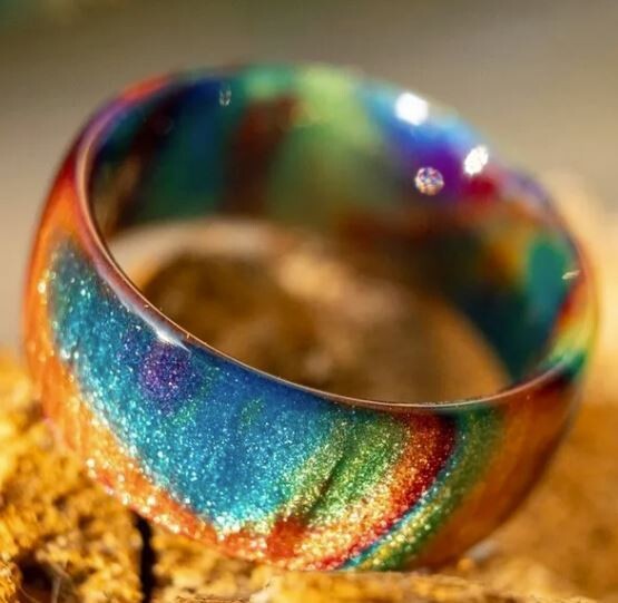 IRIDESCENT OPAL MULTICOLOR RING, Size: 5