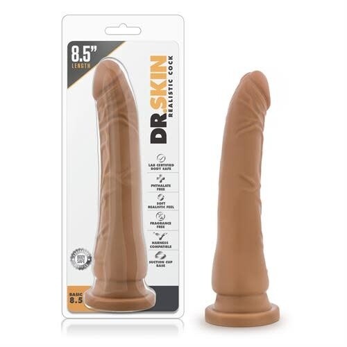 Dr. Skin Realistic Cock Basic 8.5 Dildo 8.5in - Caramel